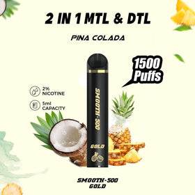 SMOOTH - 500 GOLD 1500 PUFFS ( PINA  COLADA 2% )