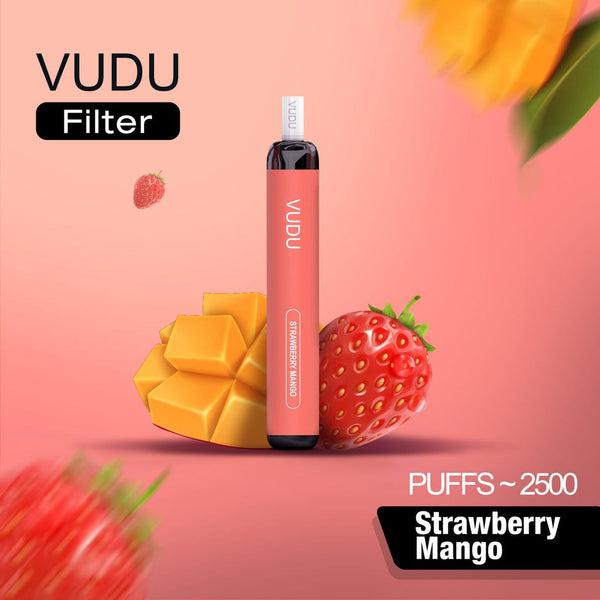 VUDU DISPOSABLE -  5% 2500 PUFFS WITH FILTER (STRAWBERRY MANGO )