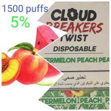 CLOUD BREAKERS - TWIST 1500 PUFF 5% ( WATERMELON PEACH PEAR )