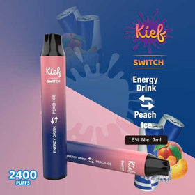 KIEF - SWITCH 2400 PUFFS 6% ( ENERGY DRINK & PEACH ICE )