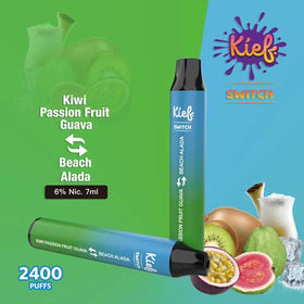 KIEF - SWITCH 2400 PUFFS 6% ( KIWI PASSION FRUIT GUAVA & BEACH ALADA )