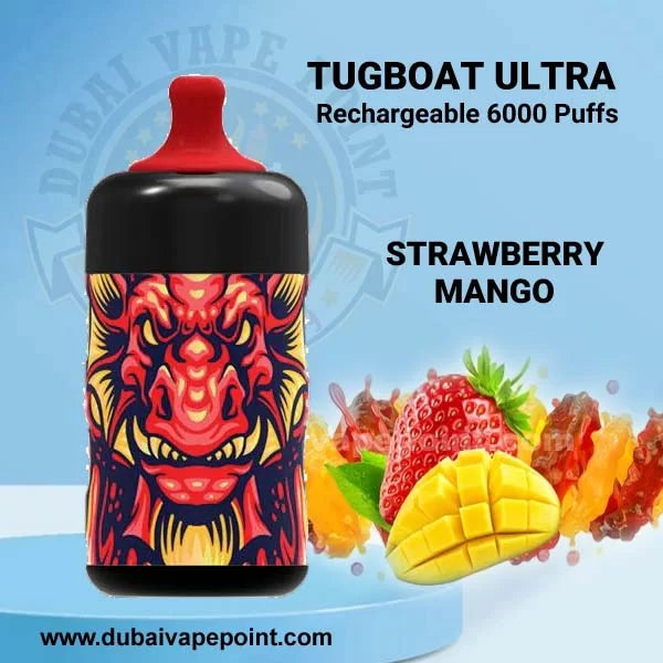 TUGBOAT - ULTRA Disposable 6000 PUFFS 5% ( strawberry mango )