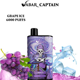 VABAR - CAPTAIN 6000 PUFFS 2% ( GRAPE ICE  )