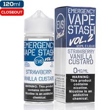 Emergency VAPE STASH - Strawberry Vanilla Custard 120 ML ( 3 MG )