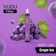 VUDU DISPOSABLE -  5% 2500 PUFFS WITH FILTER ( GRAPE ICE )