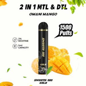 SMOOTH - 500 GOLD 1500 PUFFS ( OMANI MANGO 2% )
