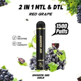 SMOOTH - 500 GOLD 1500 PUFFS ( RED GRAPE 2% )
